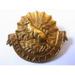 Australasian Imperial Yeomanry Cap badge (Brass, lugs) K&K: 1376