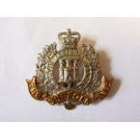 The Suffolk Regiment Cap badge, QC (Bi-metal, slider) Pre amalgamation in the East Anglia Brigade,