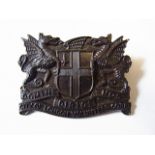 City of London Volunteer Regiment WWI Officers cap badge (Blackened-bronze, lugs) K&K: 1643