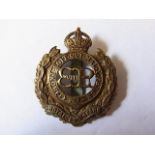 The Corps of Royal Engineers cap badge with King Edward VIII Cypher, KC (Gilding-metal, slider) K&K: