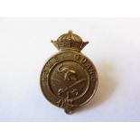 Home Guard cap badge, Indian crown (White-metal, lugs) an unusual cap badge