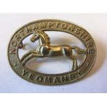The Northamptonshire Yeomanry WWII Cap badges (White-metal, lugs) K&K: 2344