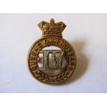 The 4th (Queen's Own) Hussars cap badge, QVC (Bi-metal, lugs) K&K: 754