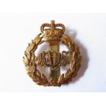 The Queen's Bays (2nd Dragoon Guards) Cap badge, QC (Brass, slider) K&K: 1886