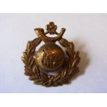 Royal Marines (R.M.L.I.) WWI Forage cap badge (Brass, lugs) K&K: 1097