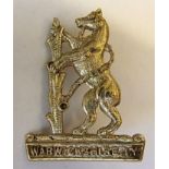 The Warwickshire Imperial Yeomanry (white-metal, lugs) scarce cap badge