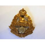 The East Lancashire Regiment WWII Officers issue cap badge, KC (Bi-metal, slider) The Badge is brass