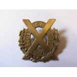 Scottish Horse WWI Cap badge (White-Metal, lugs) K&K: 1385