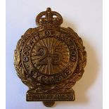 25th County of London (Cyclist) Battalion), The London Regiment cap badge (Brass, slider) KC, K&K: