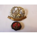 The Norfolk Regiment WWI Cap badge (Bi-metal, lugs) with The Norfolk Regiment Association lapel