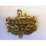 The Gloucestershire Regiment WWI cap badge (White-metal, slider) Maker J.R. Gaunt. K&K: 634