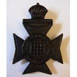 16th County of London Battalion (Queen's Westminster Rifles) WWI OR's Cap badge, KC (Blackened