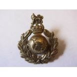 Royal Marines Corps WWII Officers Forage cap badge (White-metal, lugs) K&K: 1097