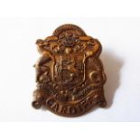 The Welsh Regiment 16th Battalion (Cardiff City) 'Cardiff Pals' Collar badge (Bronze, lugs) K&K: