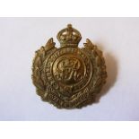 Royal Engineers WWI Forage-cap badge 1916 Economy issue with solid centre (Gilding-metal, lugs) K&K: