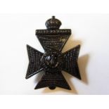 The King's Royal Rifle Corps WWI Cap badge (Black-metal, slider) Made by J.R. Gaunt with KC, K&K: