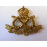 The South Staffordshire Regiment WWI economy issue, KC (Brass, slider) K&K: 649