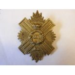 British Pre- 1881 XCII 92nd Gordon Highlanders Uniform Cross Belt Badge Plate, officers variant (