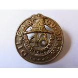 48th Canadian Highlander Regiment WWI Glengarry cap badge (White-Metal, lugs)