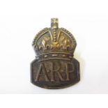 British WWII A.R.P. Badge (Silver, crab fastening) could use some tlc but other wise a good badge.