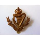 The Connaught Rangers WWI Cap Badge, KC (Brass, slider) K&K: 696