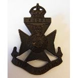 12th London Regiment (The Rangers) WWI cap badge, KC (Blackened Brass, lugs) K&K: 1835, a scarce cap