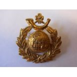 Royal Marines (R.M.L.I.) WWI Senior NCO's Forage cap badge (Gilt, lugs) K&K: 1097