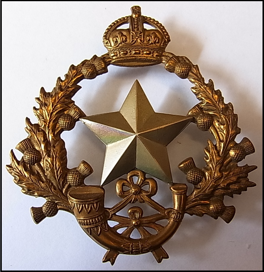 Scottish 2nd Volunteer Battalion Cameronians (Scottish Rifles) Helmet Plate (Bi-Metal, 3 lug fixing)