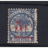 Samoa - 1893 5d on 4d Blue, SG69/70, very fine used.