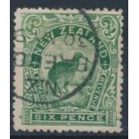 New Zealand - 1898 6d Grass-Green SG254a, fine used BAFRO... 30 MAY 9 C.D.s, Cat £225.