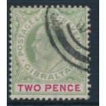 Gibraltar - 1903 2d grey-green and carmine F.U. SG 48