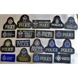 A collection of Police Shoulder and vest patches (18) including: BTP, Strathclyde, Devon & Cornwall,