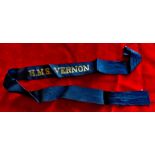 Naval Cap Ribbon 'H.M.S. Vernon'. Pre WWII. Scarce.