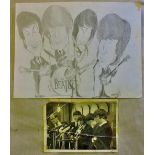 The Beatles!-A clever cartoon of the 4 Mop-Tops in pencil, a little tidying up and this would look
