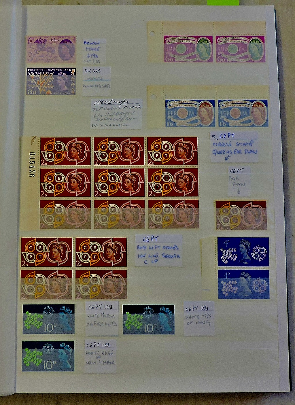 Great Britain 1960-2012-errors + varieties U/M mint collection in a stock book carefully described - Image 2 of 3