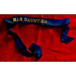 Naval Cap ribbon 'H.M.S. Dauntless'. Pre WWII ribbon.