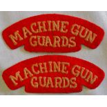 British Pattern WWI "Machine Gun Guards" Shoulder titles