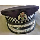 Scottish Tayside Chief Constable Police Peaked Cap, size 58 with QC cap badge. Excellent silver