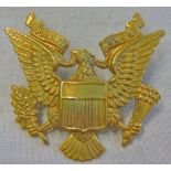 1st American Squadron Home Guard WWII Cap badge, (Brass, lugs). This was a U.S. Army Officers cap