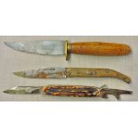 Vintage knives - A Staghorn handle penknife made by 'Richards of Sheffield', British folding knife