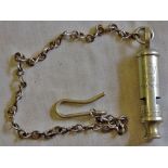 British WWII 1st Pattern RAF Aircrew Survival whistle complete with original chain lanyard,