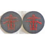 British WWII 'Army, Air force and Navy' Combined Operations sleeve patches (2) in excellent