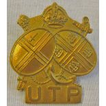 Upper Thames Patrol, Home Guard WWII Issue Cap badge(Brass, lugs) KC.