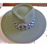 South Australian Police Bush Akubra hat, made from grey fur felt by 'Mountcastle' size 56. In