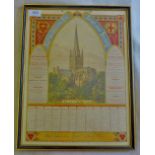 Norwich-A very attractive almanac in sheet form for the year 1874 issued by the Norwich Union Fire