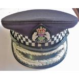 Scottish Police Chief Inspectors Peaked Cap, size 6 and 7/8's. In excellent condition