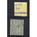 Great Britain 1912-14-1/2d green, variety no watermark,(Spec N14B) very fine and scarce.