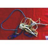 Uniform - Lot of 4 Lanyards 2 x plaited blue and gold (R.A.P.C.); 1 x plaited white (Cavalry); 1 x