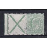 Great Britain 1902-10-1/2d yellow-green with St Andrew's cross (SG218a), very fine and scarce.