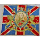 1910 Coronation Patriotic miniature flag -George V "Long live the King" A beautiful small